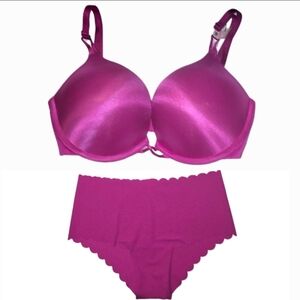🆕Victoria’s Secret Bombshell & Matching Cheeky - Outrageous Pink  32D/Sml - NEW